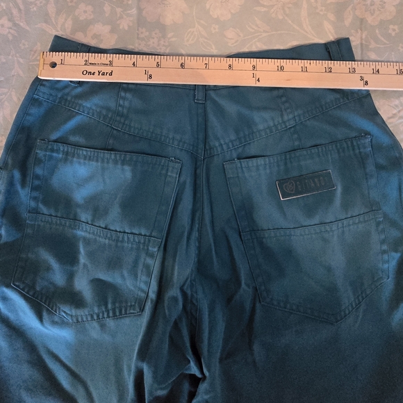 Vintage 90s Gitano Women's Teal Trousers Pleated Front Heart Detail Button Mom - Picture 8 of 9